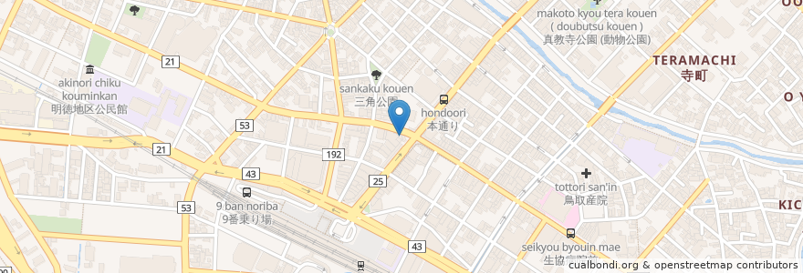 Mapa de ubicacion de 因幡屋食堂 en 일본, 돗토리현, 鳥取市.
