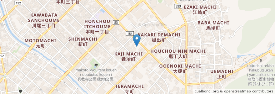 Mapa de ubicacion de 鳥取福音ルーテル教会 en Japan, Präfektur Tottori, 鳥取市.
