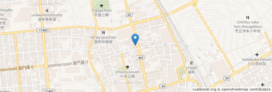 Mapa de ubicacion de いきなり！ステーキ en 日本, 埼玉県, さいたま市, 浦和区.