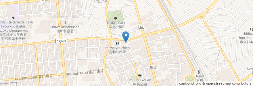 Mapa de ubicacion de 浦和シティ歯科クリニック en 日本, 埼玉县, 埼玉市, 浦和区.