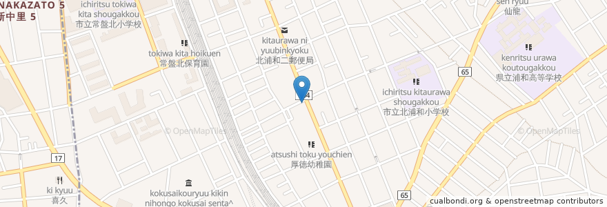 Mapa de ubicacion de みんなの動物病院 en 日本, 埼玉県, さいたま市, 浦和区.