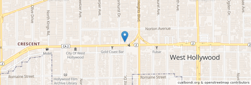 Mapa de ubicacion de Omi Sushi en Stati Uniti D'America, California, Los Angeles County, Los Angeles, West Hollywood.