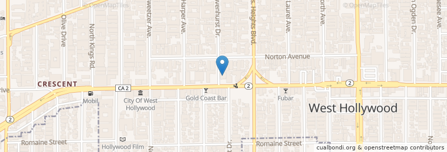 Mapa de ubicacion de Connie and Ted's en 미국, 캘리포니아주, Los Angeles County, 로스앤젤레스, West Hollywood.