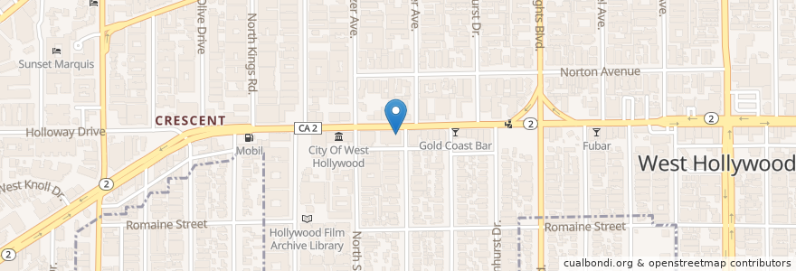 Mapa de ubicacion de Brentview Medical Urgent Care en États-Unis D'Amérique, Californie, Los Angeles County, Los Angeles, West Hollywood.