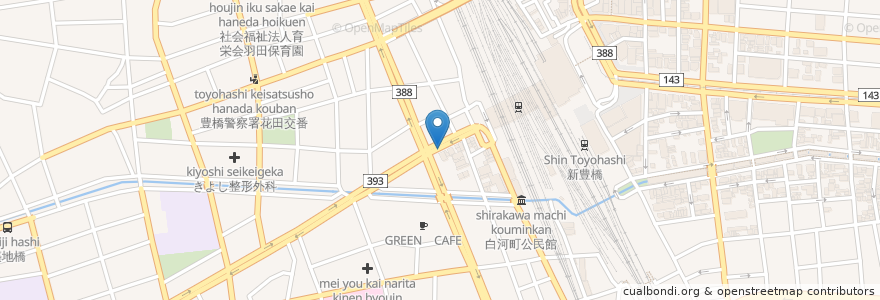 Mapa de ubicacion de 豊橋駅西口自転車等駐車場 en ژاپن, 愛知県, 豊橋市.