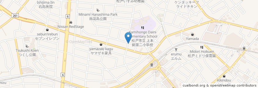 Mapa de ubicacion de お好み焼き 太閤 en Japan, Präfektur Chiba, 松戸市.