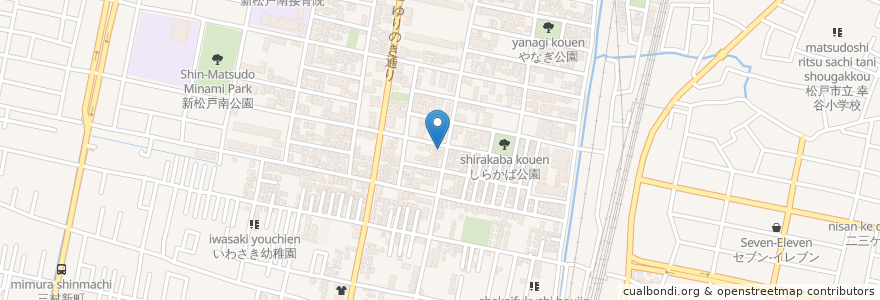 Mapa de ubicacion de 大むら en Japon, Préfecture De Chiba, 松戸市.