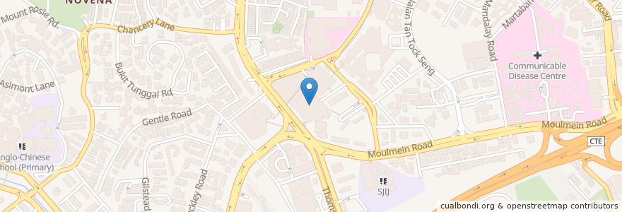 Mapa de ubicacion de Workspace Expresso Bar Novena Square en Singapur, Central.