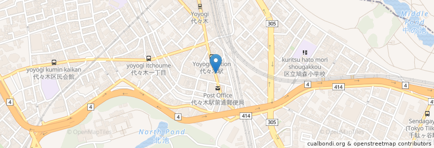 Mapa de ubicacion de 炭火焼神戸牛いく田 en Japan, 東京都, 渋谷区.