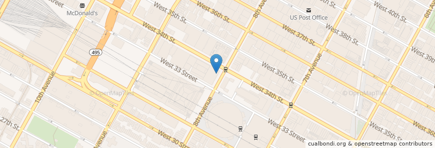Mapa de ubicacion de CVS Pharmacy en Соединённые Штаты Америки, Нью-Йорк, Нью-Йорк, Округ Нью-Йорк, Манхэттен, Manhattan Community Board 4.