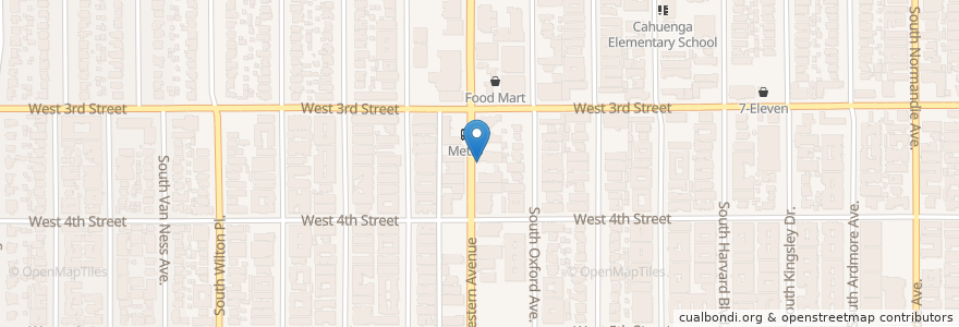 Mapa de ubicacion de Mister Bossam en Stati Uniti D'America, California, Los Angeles County, Los Angeles.