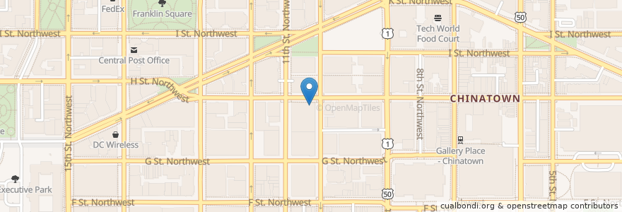 Mapa de ubicacion de Cure Bar and Bistro en United States, District Of Columbia, Washington.