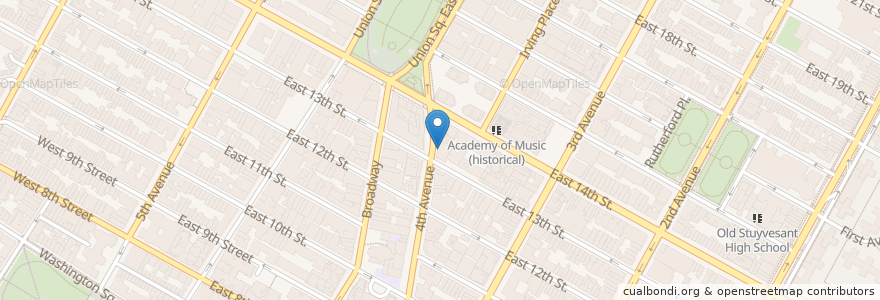 Mapa de ubicacion de Dos Toros Taqueria en Estados Unidos De América, Nueva York, Nueva York, New York County, Manhattan Community Board 3, Manhattan.