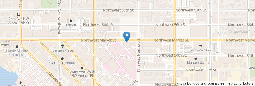 Mapa de ubicacion de Market Street Clinic en Estados Unidos De América, Washington, King County, Seattle.