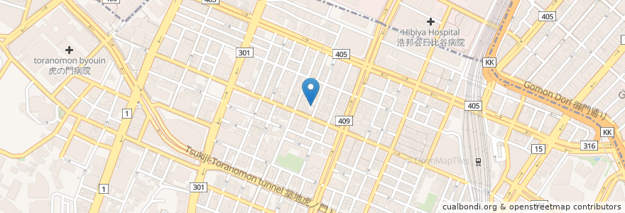 Mapa de ubicacion de 新ばし 星野 en Japon, Tokyo, 港区.
