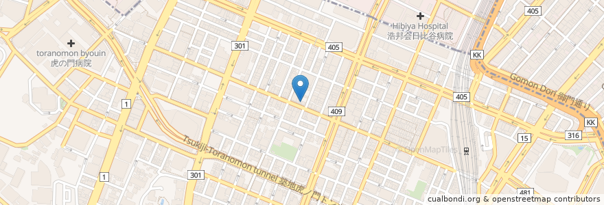 Mapa de ubicacion de 田中そば店 en Япония, Токио, Минато.