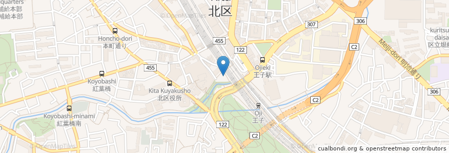 Mapa de ubicacion de とんかつふく兵衛 en Japan, Tokyo, Kita.