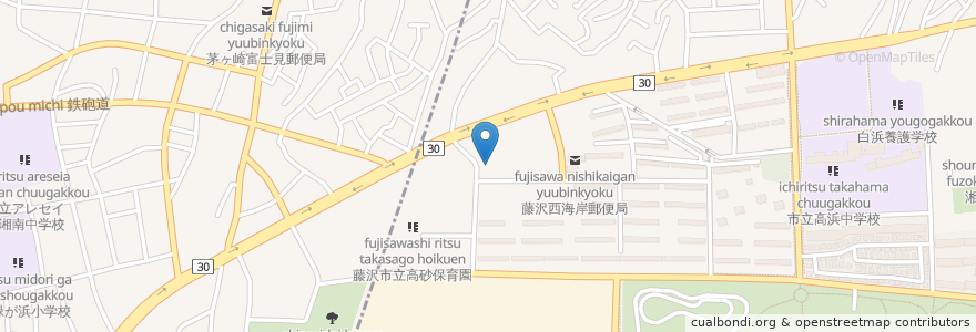 Mapa de ubicacion de 辻堂なぎさ歯科クリニック en Japonya, 神奈川県, 藤沢市, 茅ヶ崎市.