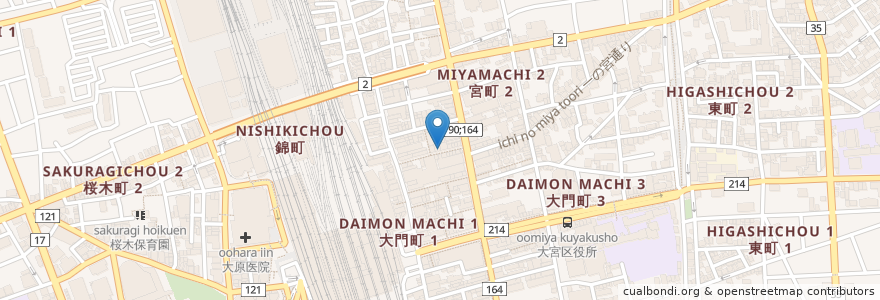 Mapa de ubicacion de 立ち飲み日高 en Japón, Prefectura De Saitama, Saitama, Omiya.