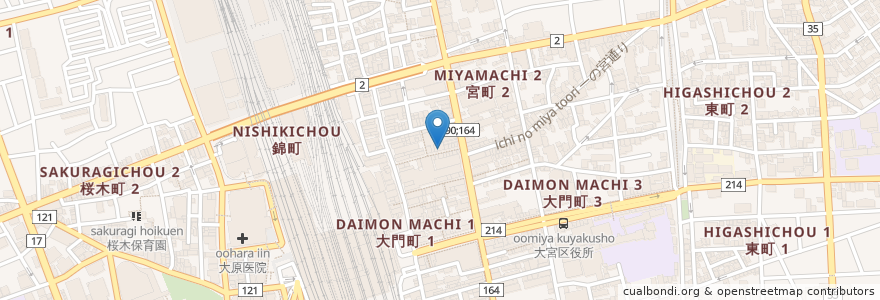 Mapa de ubicacion de ラケル en Japón, Prefectura De Saitama, Saitama, Omiya.