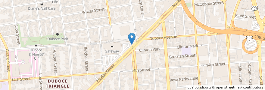 Mapa de ubicacion de Ford Go Bike Station, Market St at Dolores St en 美利坚合众国/美利堅合眾國, 加利福尼亚州/加利福尼亞州, 旧金山市县/三藩市市縣/舊金山市郡, 旧金山.