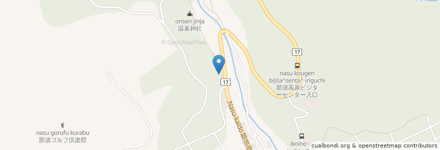 Mapa de ubicacion de 温泉神社鳥居 en 日本, 栃木県, 那須郡, 那須町.