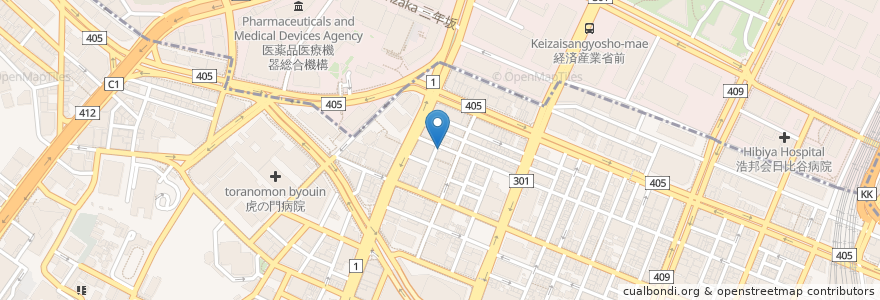 Mapa de ubicacion de 麺屋 虎吉 en Japão, Tóquio, 港区.