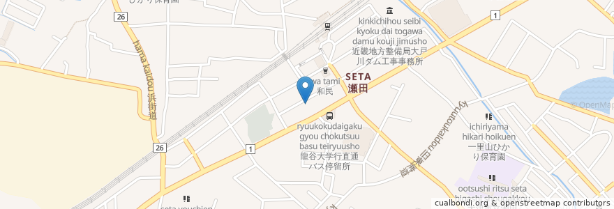 Mapa de ubicacion de ホルモンバクダン en Japonya, 滋賀県, 大津市.