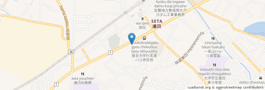 Mapa de ubicacion de 京都銀行 en Japan, Präfektur Shiga, 大津市.