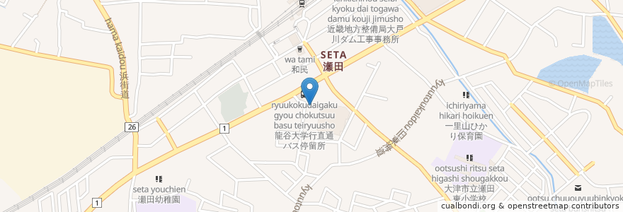 Mapa de ubicacion de 瀬田耳鼻咽喉科 en Japonya, 滋賀県, 大津市.