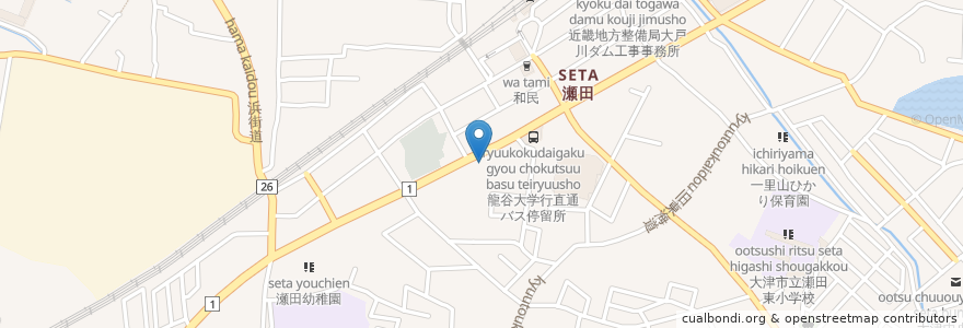 Mapa de ubicacion de 奥村歯科 en Japão, 滋賀県, 大津市.