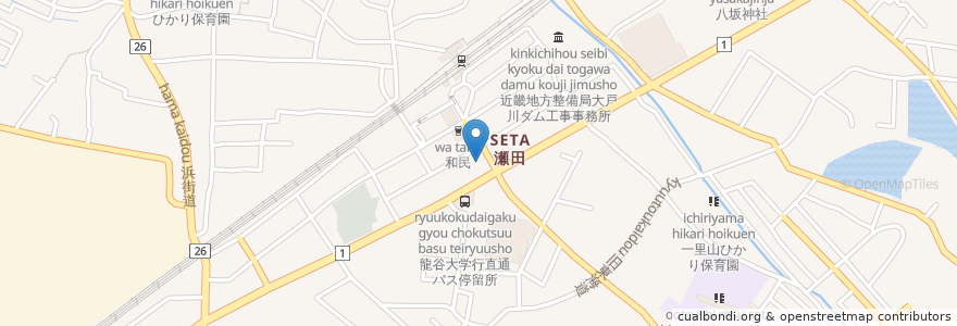 Mapa de ubicacion de 関西アーバン銀行 en Jepun, 滋賀県, 大津市.