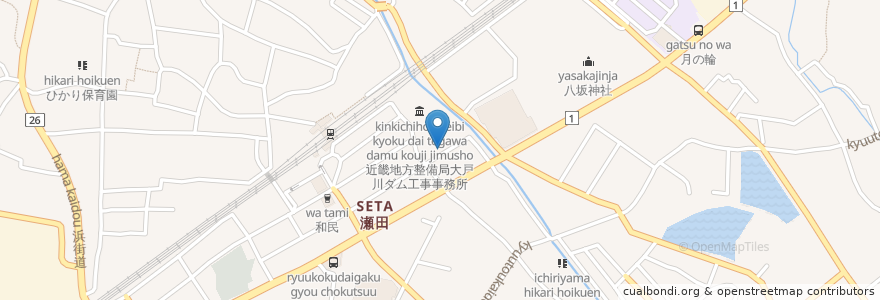 Mapa de ubicacion de お好み焼き まるん en Japan, Präfektur Shiga, 大津市.