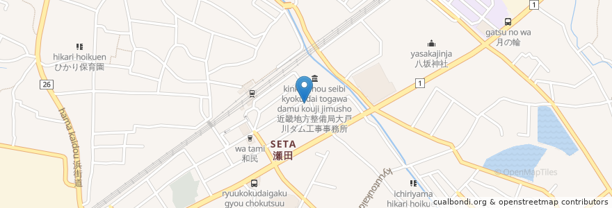 Mapa de ubicacion de Osteria Blanca en Japão, 滋賀県, 大津市.