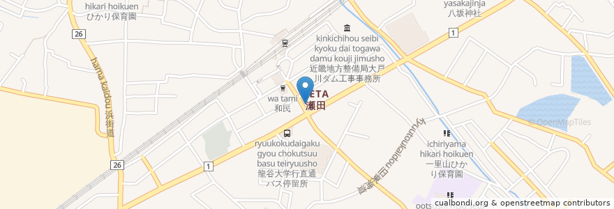 Mapa de ubicacion de 京都信用金庫 en Japón, Prefectura De Shiga, 大津市.