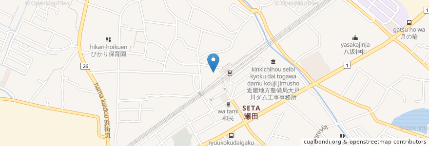Mapa de ubicacion de 大将軍神社 en Japão, 滋賀県, 大津市.