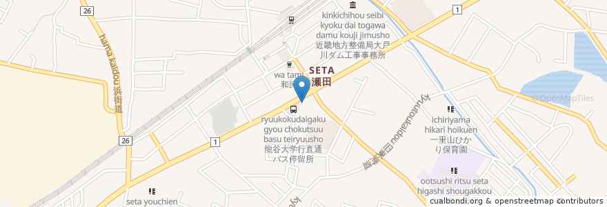 Mapa de ubicacion de 京都中央信用金庫 en 日本, 滋賀県, 大津市.