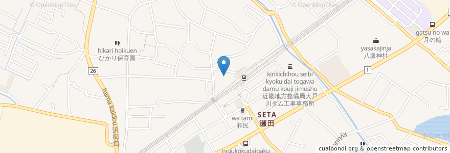 Mapa de ubicacion de 西浦神社 天満神社 en ژاپن, 滋賀県, 大津市.