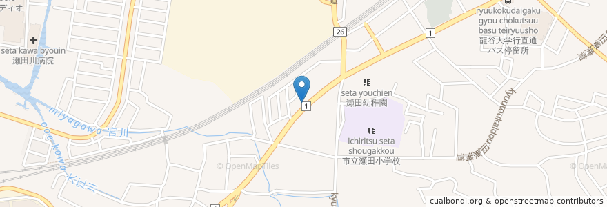 Mapa de ubicacion de かつや en ژاپن, 滋賀県, 大津市.