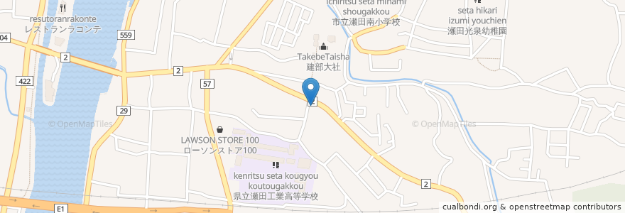 Mapa de ubicacion de 上原医院 en Jepun, 滋賀県, 大津市.