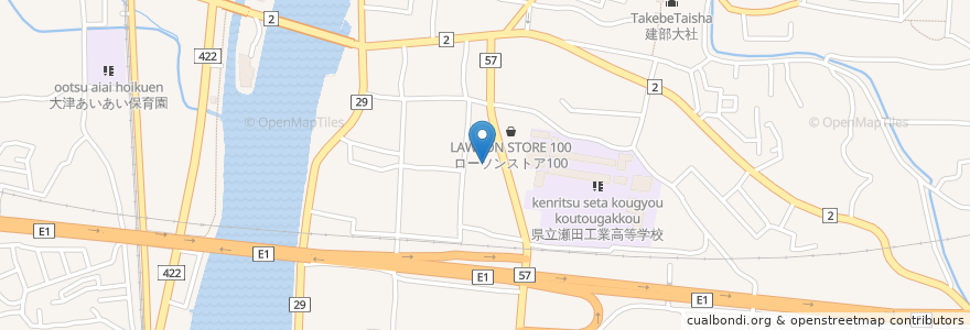 Mapa de ubicacion de からはし en 日本, 滋賀県, 大津市.