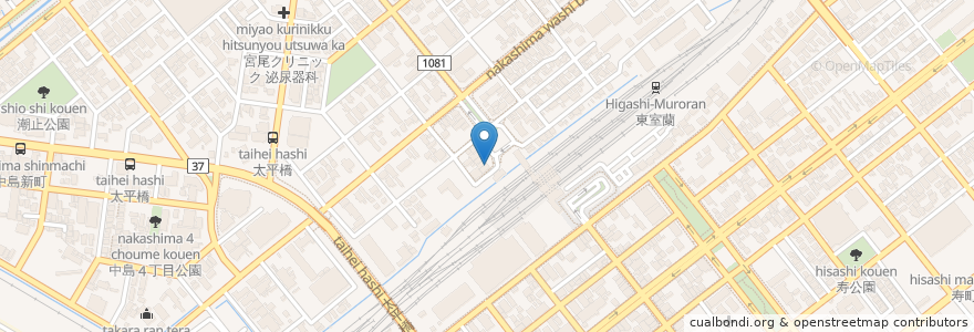 Mapa de ubicacion de 西口駅前食堂 en Japão, 北海道, 胆振総合振興局, 室蘭市.