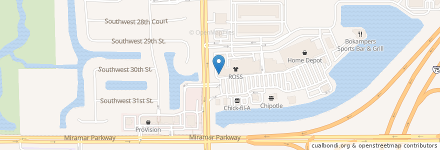 Mapa de ubicacion de Jersey Mike's Subs en 美利坚合众国/美利堅合眾國, 佛罗里达州/佛羅里達州, Broward County, Miramar.