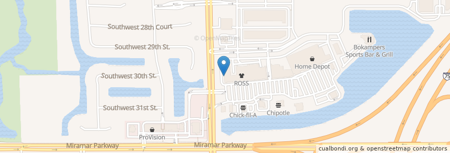 Mapa de ubicacion de 5th Ave Pizzeria en ایالات متحده آمریکا, فلوریدا, Broward County, Miramar.