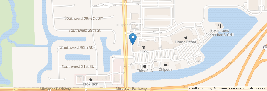 Mapa de ubicacion de Cold Stone Creamery en Amerika Syarikat, Florida, Broward County, Miramar.