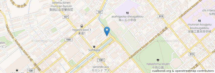 Mapa de ubicacion de せん年 萬年 en اليابان, محافظة هوكايدو, 胆振総合振興局, 室蘭市.