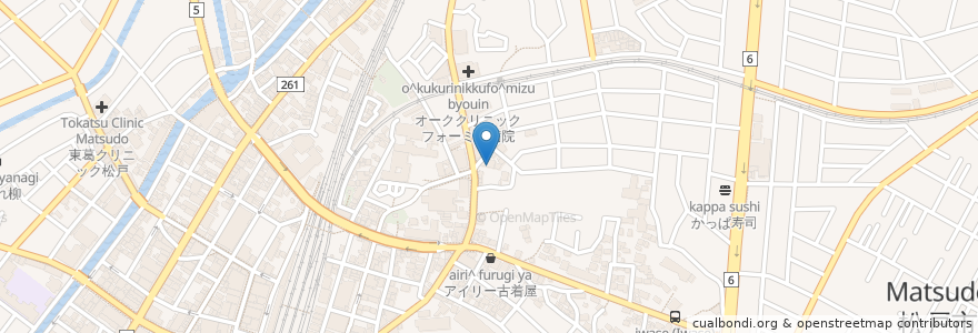 Mapa de ubicacion de 小根本歯科クリニック en Jepun, 千葉県, 松戸市.