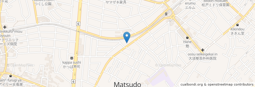 Mapa de ubicacion de みちくさ en Japón, Prefectura De Chiba, Matsudo.