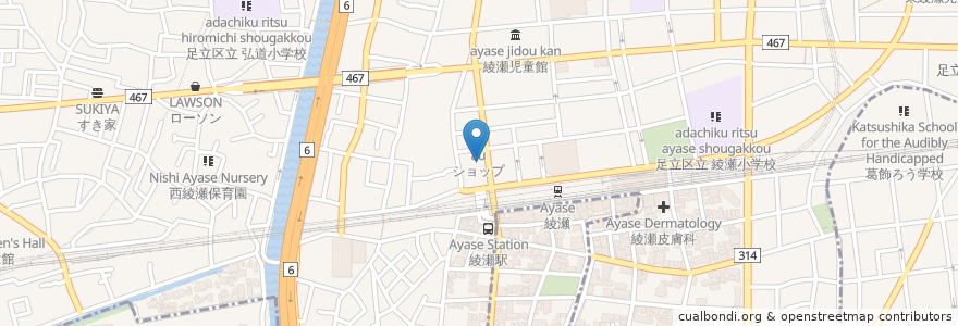 Mapa de ubicacion de 東東京信用金庫 en Japão, Tóquio, 足立区.