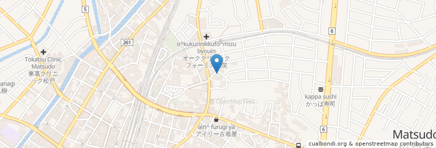 Mapa de ubicacion de やぶ久 en 日本, 千葉県, 松戸市.